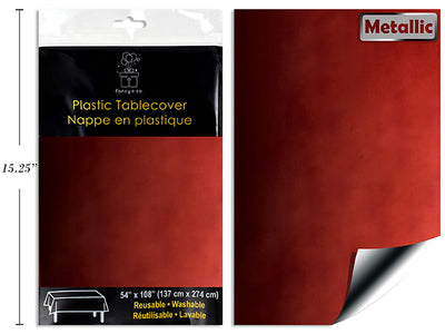 Metallic Red Rectangular TableCover 54x108" (40.5 sq ft )
