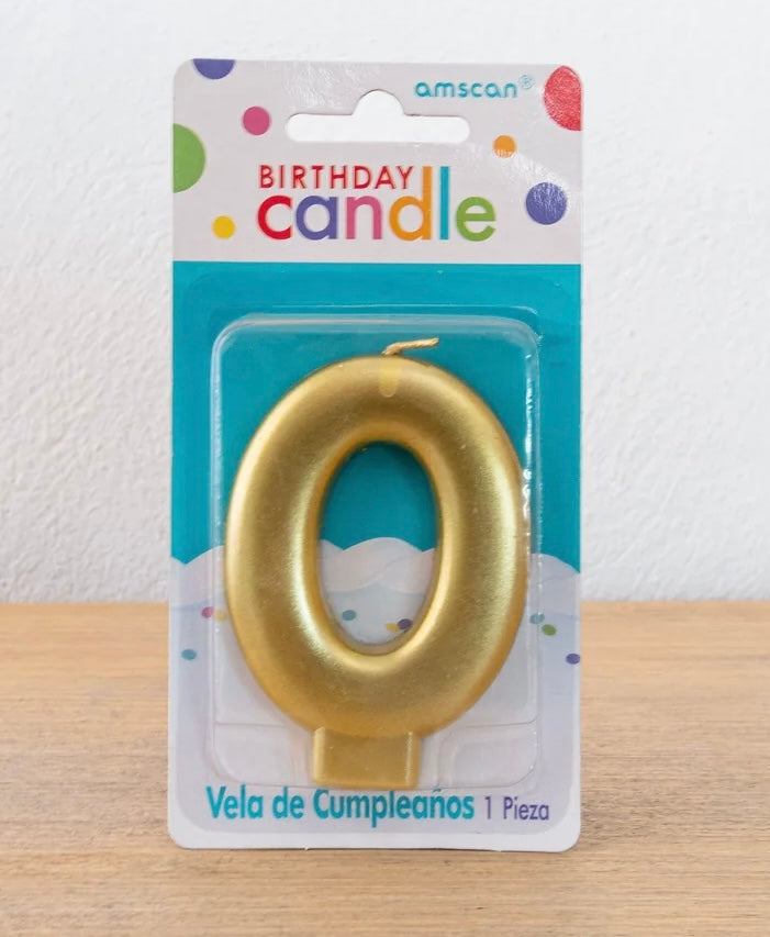White Gold Birthday Number Candle (Select Number)