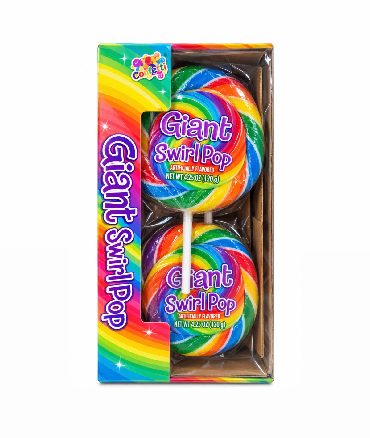 Giant Colorful Carnival Swirl Lollipops 12ct 4.25oz