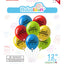 Latex Balloon 12" Happy Bday Bright Assorted (x8u)