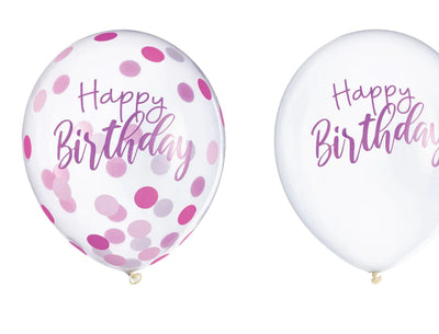 Confetti 6pcs 12" Latex BALLOON/GLOBO Sparkle