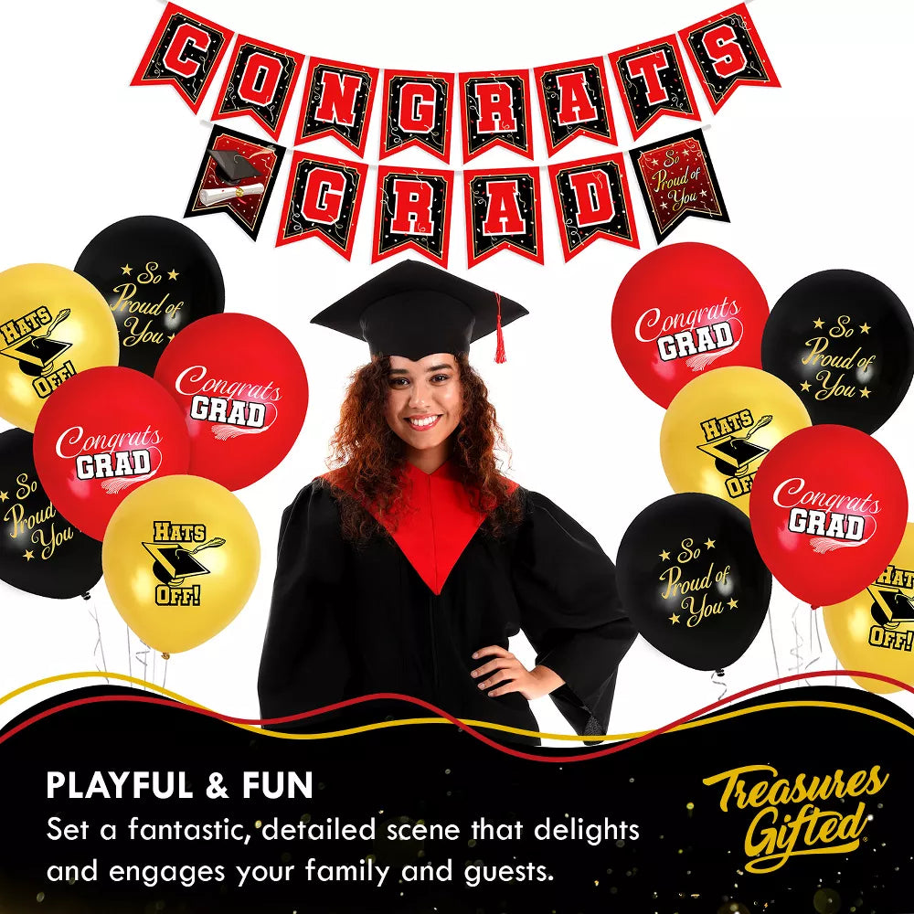 Banner Rojo Graduation Party (x1u)
