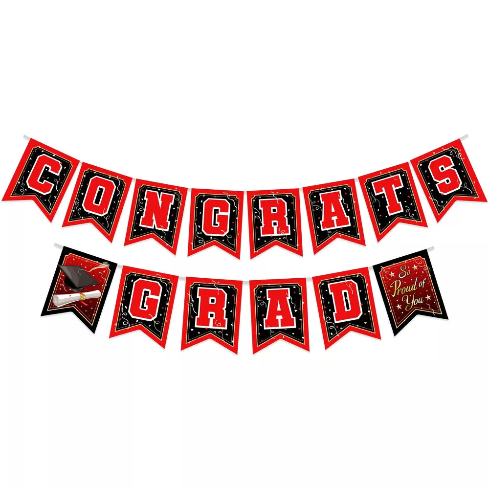 Banner Rojo Graduation Party (x1u)