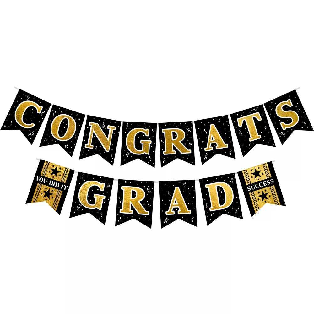 Gold Graduation Party Banner (x1u)
