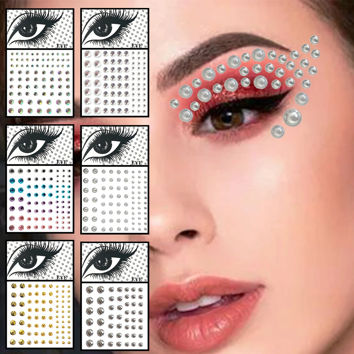 Sticker Glitter Faciales 6x10cm (x1u)