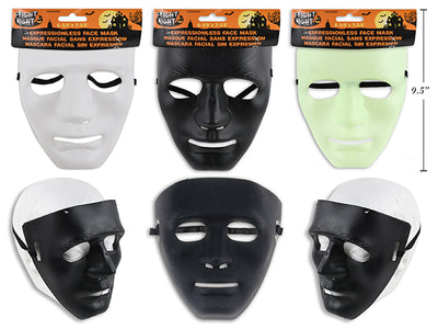 Máscara Facial Plástica Sin Expresión Surtida Halloween