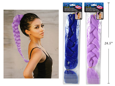 Cola de Caballo Trenzada Kpop – 22" Violeta (x1u)