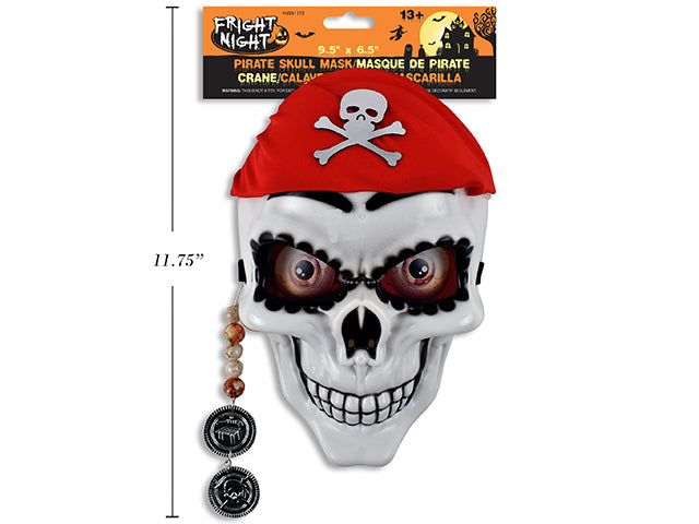 Máscara de Calavera Pirata (9.5” x 6.5”)