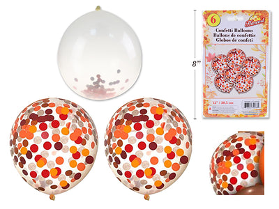Paquete de 6 Globos de Confeti de Cosecha (12”) - Bolsa Plástica con Insert