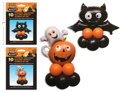 Paquete de 10 Globos de Halloween de Pie - 2 Estilos Aleatorios - Helio