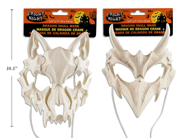 Máscara Calavera Dragón 6.125x7.125" 2 Estilos