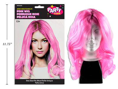 Peluca Fashion Doll Rosa Capa Larga 20" Adulto 2 Colores