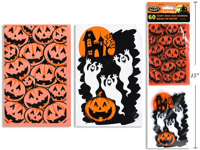 Bolsas Dulces de Halloween 2 diseños (x60u) 6"x4"