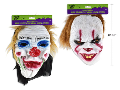 Máscara Clown Movie PVC Deluxe 10.24x8.27" con Cabello 2 Estilos