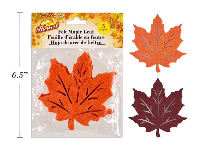 Hojas de Maple Fieltro Troqueladas 5pcs