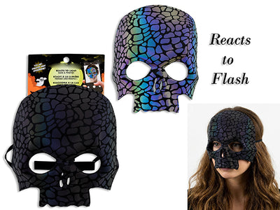 Máscara Media Cara Calavera Reactiva al Flash