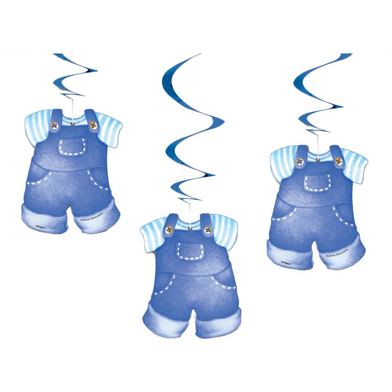 Blue Clothing BABY SHOWER Hanging SWIRL (x3u)