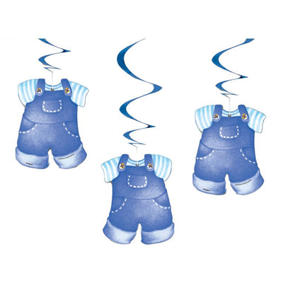 Blue Clothing BABY SHOWER Hanging SWIRL (x3u)