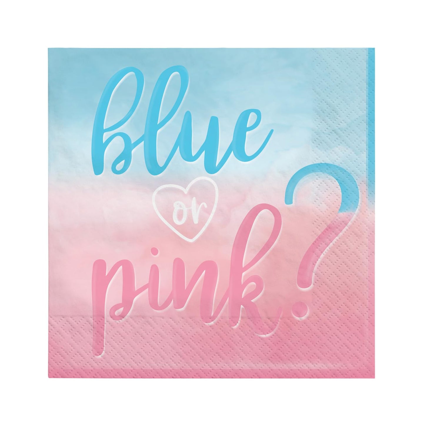 Blue or Pink Gender Reveal Luncheon Napkins 16ct