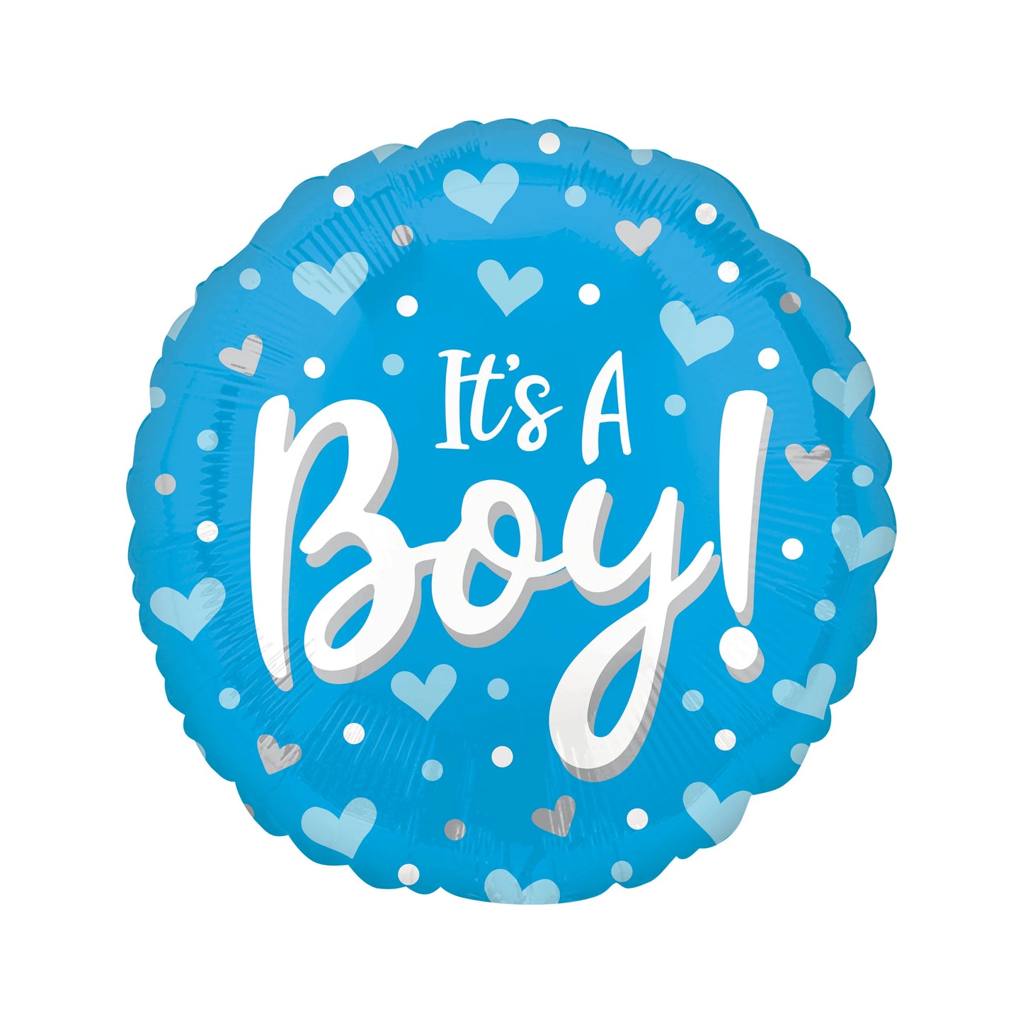 It’s a Boy Blue Hearts Gender Reveal Foil Balloon 18”
