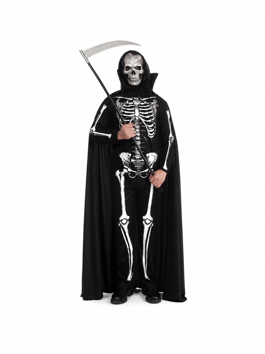 Skeleton Jumpsuit with Hood Adult Men Costume Medium (32-34)