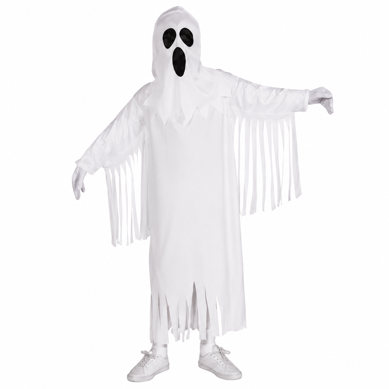 White Ghost Tunic and Hood Kids Boy Costume