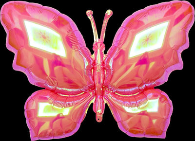 Iridescent Pink Butterfly Balloon 40"
