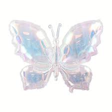 Iridescent White Butterfly Balloon 40"