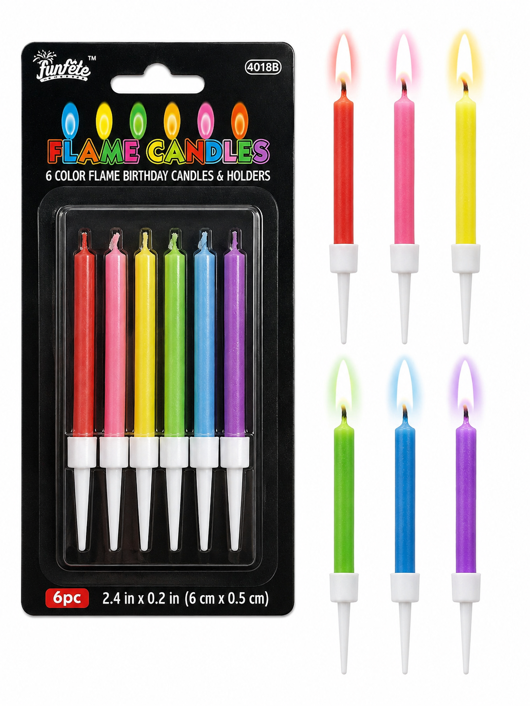 Color Flame Candles 6ct