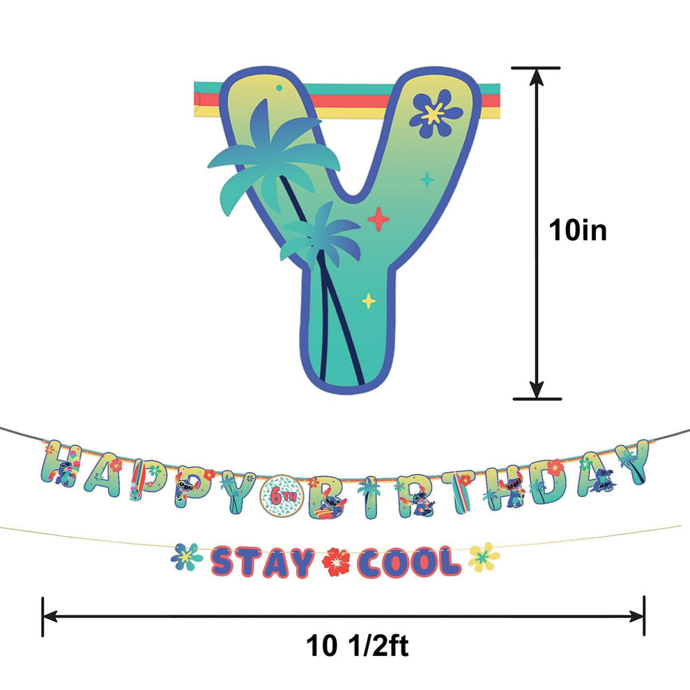 Stitch Customizable Happy Birthday Banner 10.7ft