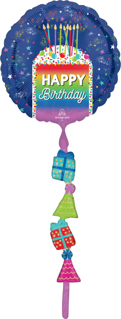 Airwalk Tail Rainbow Slice Birthday Foil Balloon