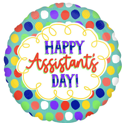 18” Foil Balloon Happy Assistant’s Day Dots