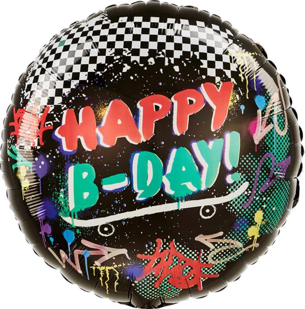 18” Happy B-Day/Only Good Vibes Foil Balloon