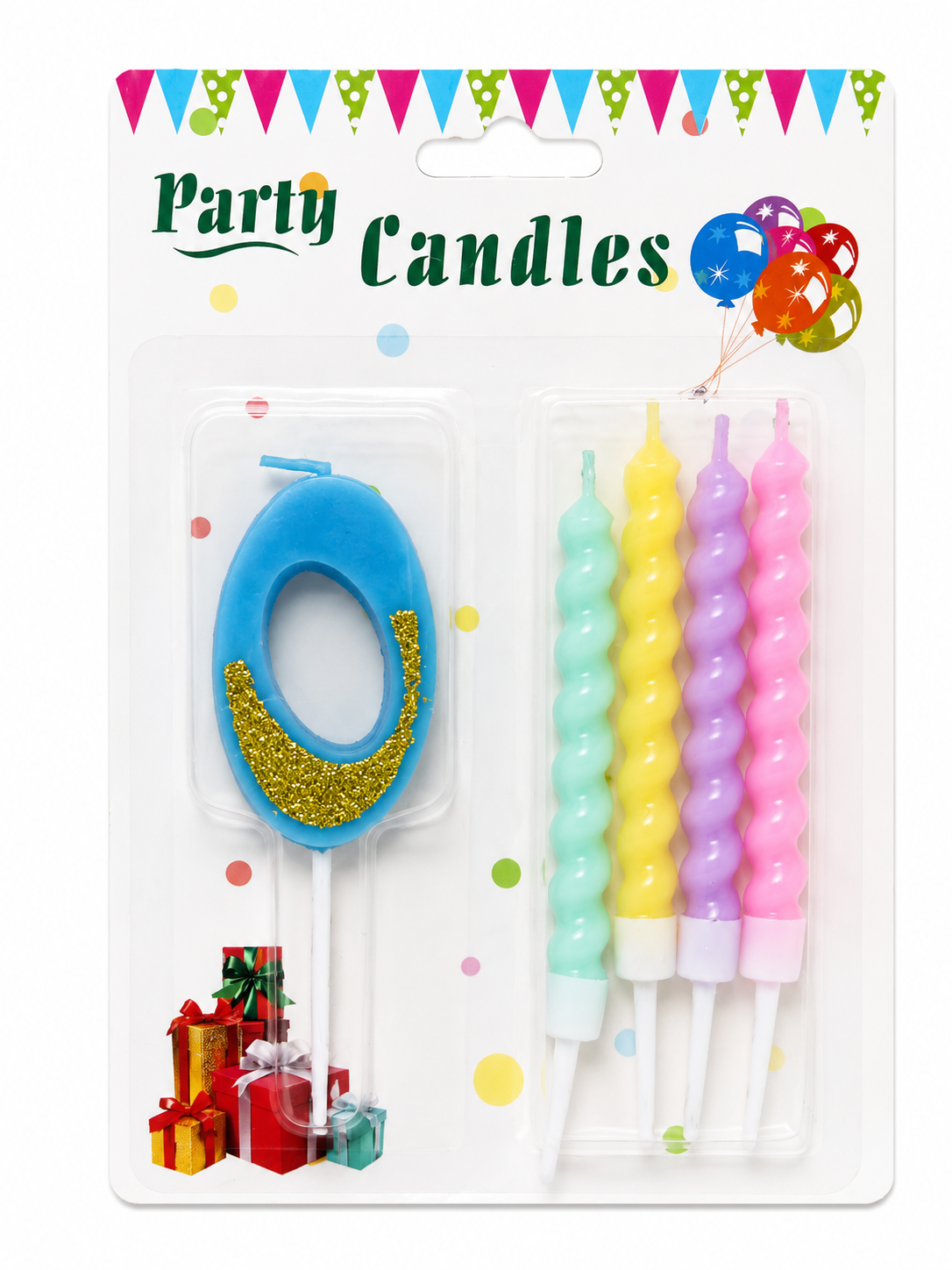 Vela de Número + 4 Velitas Variedad de Colores Pasteles
