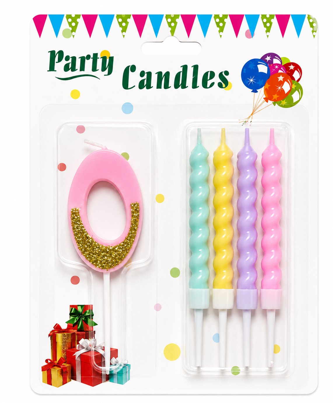 Vela de Número + 4 Velitas Variedad de Colores Pasteles
