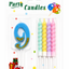 Vela de Número + 4 Velitas Variedad de Colores Pasteles