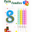 Vela de Número + 4 Velitas Variedad de Colores Pasteles