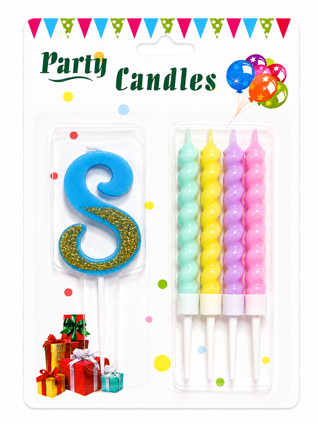 Vela de Número + 4 Velitas Variedad de Colores Pasteles
