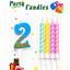 Vela de Número + 4 Velitas Variedad de Colores Pasteles
