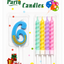 Vela de Número + 4 Velitas Variedad de Colores Pasteles