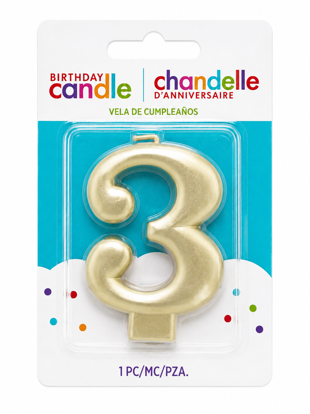White Gold Birthday Number Candle (Select Number)