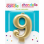 White Gold Birthday Number Candle (Select Number)