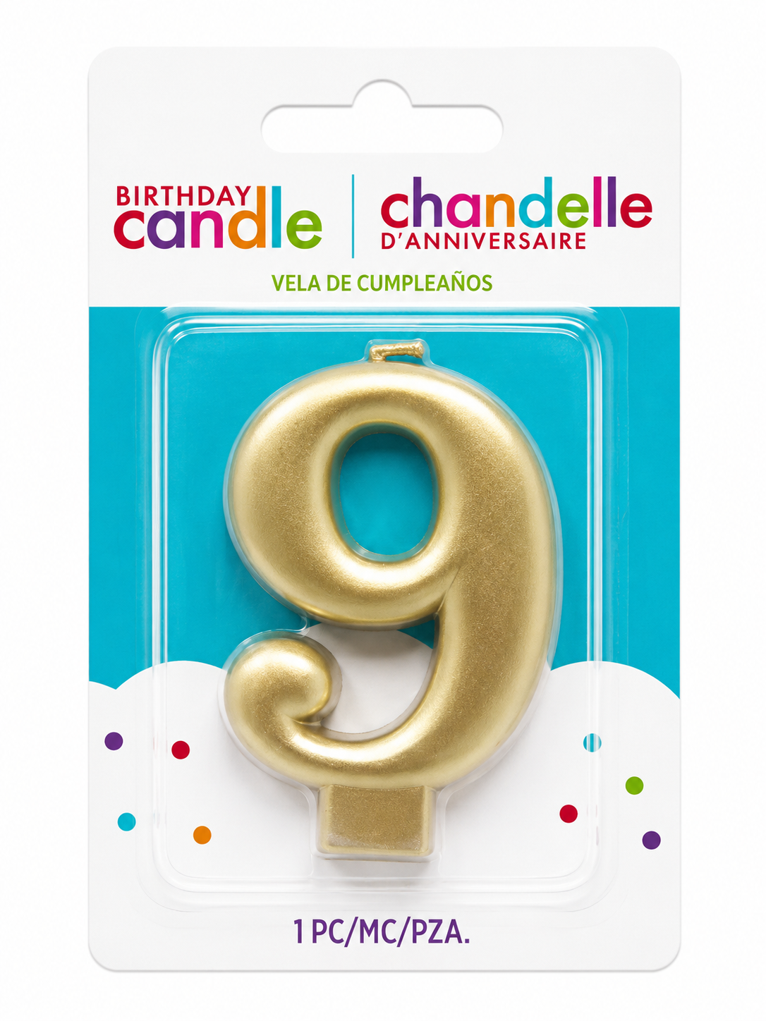 White Gold Birthday Number Candle (Select Number)