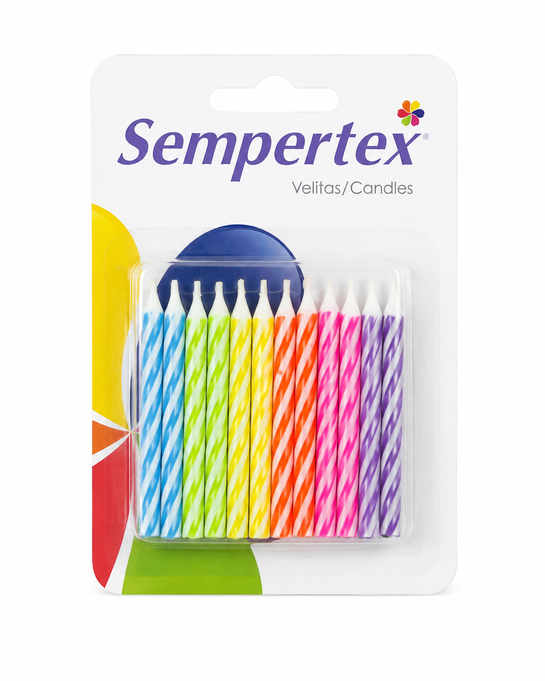 Colorful Spiral Candles 24pcs