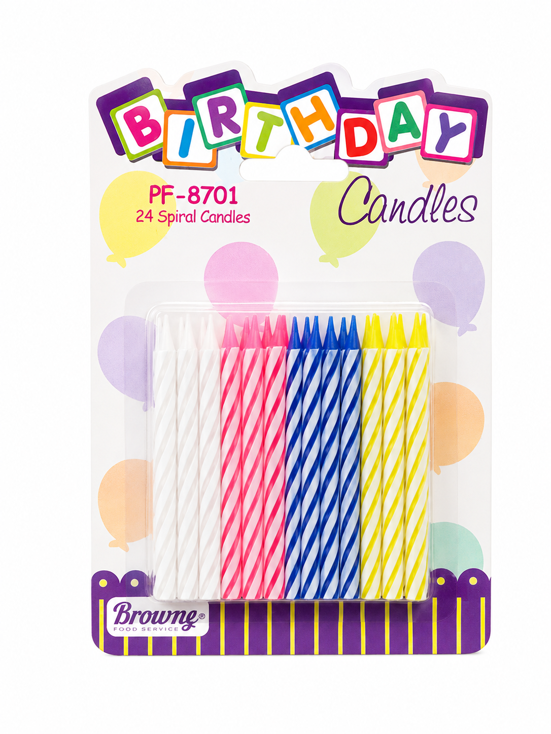 Multicolor Spiral Candles 24ct
