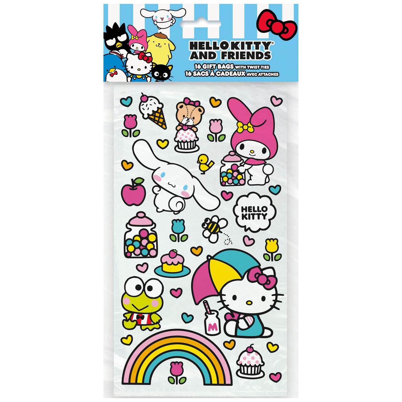 Hello Kitty Design Clear Gifts Bags 16ct