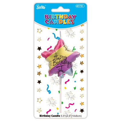 Birthday Candle Star Multicolor (x1u) Balloon Effect