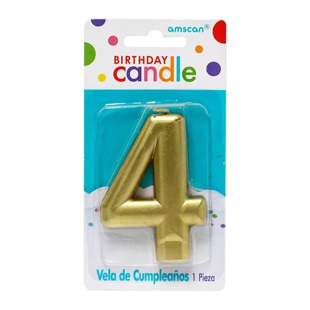 White Gold Birthday Number Candle (Select Number)