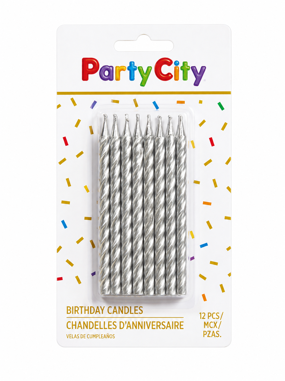 Silver Spiral Birthday Candles 12ct