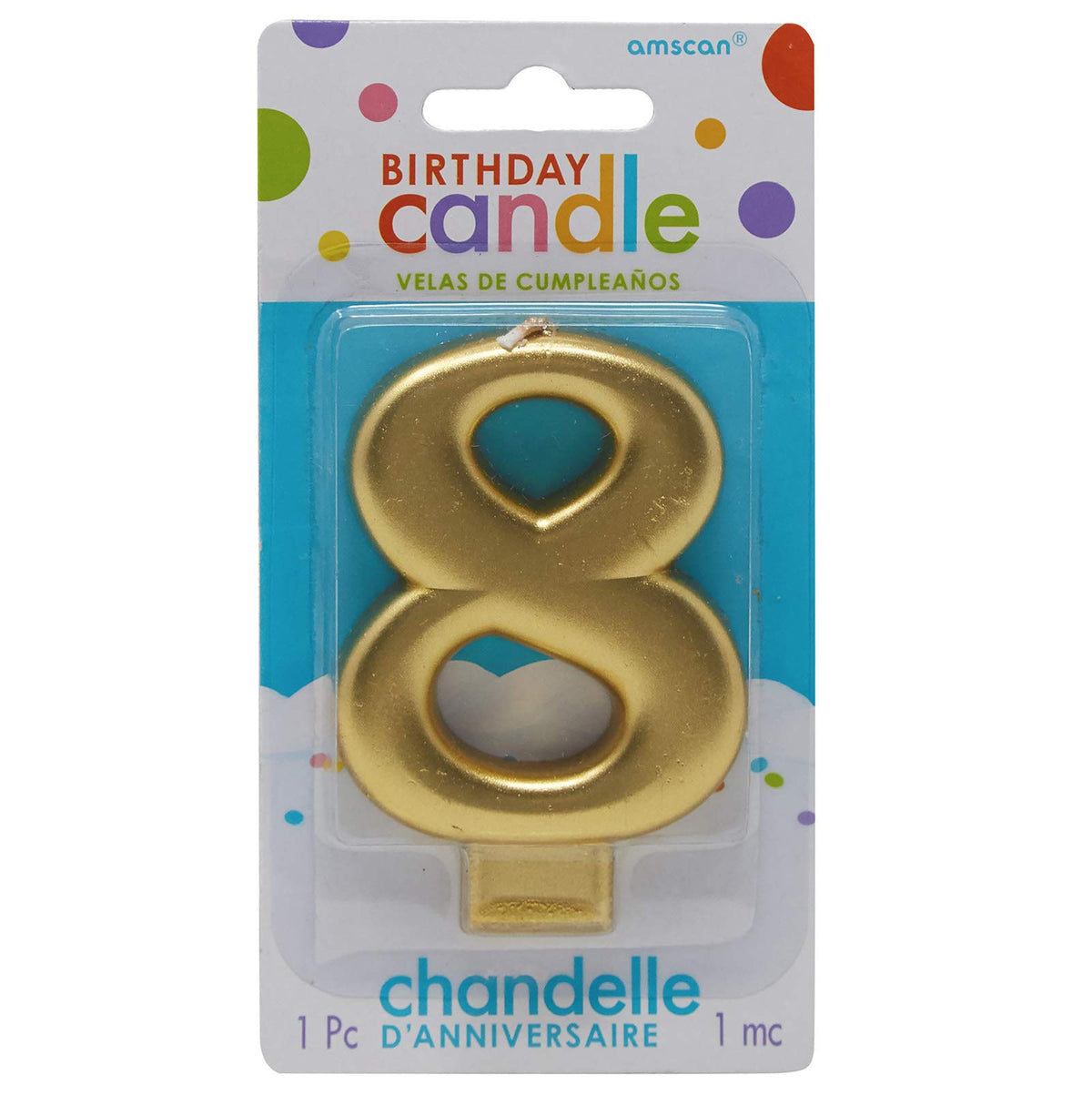 White Gold Birthday Number Candle (Select Number)